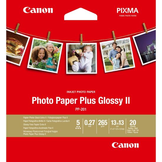 Image de Canon Papier Photo Glacé Extra II PP-201 5 × 5 po (13 × 13 cm) - 20 feuilles (2311B060)