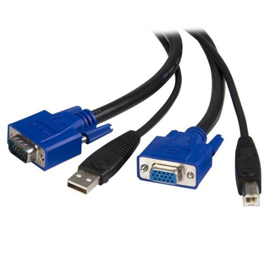 Image de StarTech.com Câble KVM (clavier / vidéo / souris) universel - 2 en 1 - VGA et USB (SVUSB2N1_15)