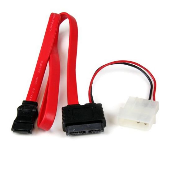 Image de StarTech.com Câble Adaptateur Slimline SATA vers SATA avec Alimentation LP4 - 50 cm (SLSATAF20)