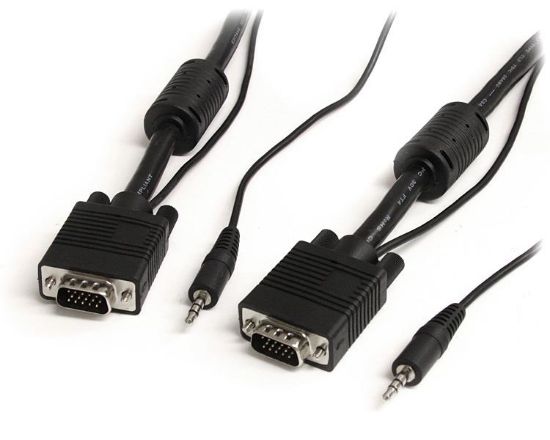 Image de StarTech.com Câble vidéo coaxial pour écran VGA haute résolution 2 m avec audio HD15 M/M (MXTHQMM2MA)