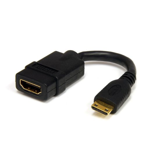 Image de StarTech.com Adaptateur Mini HDMI vers HDMI 12,7cm - Convertisseur HDMI Haute Débit 4K - Adaptateur HDMI 4K 30Hz Ultra HD - HDMI 1.4 - Connecteurs Plaqués Or - Mini HDMI UHD 4K ... (HDACFM5IN)