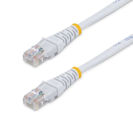 Image de StarTech.com Câble patch UTP Cat5e de 15 m avec RJ45 moulé blanc - Cordon de connexion de 15 m (M45PAT15MWH)
