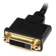 Image de StarTech.com Câble adaptateur vidéo HDMI vers DVI-D de 20 cm - HDMI mâle vers DVI femelle (HDDVIMF8IN)