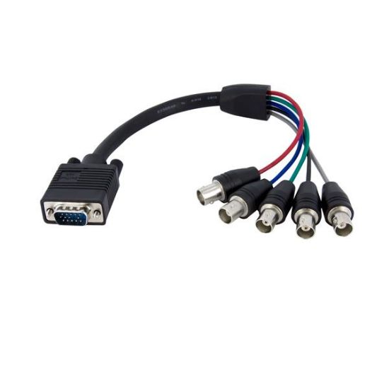 Image de StarTech.com Câble d'écran coaxial VGA HD15 vers 5x BNC RGBHV de 30cm - M/F (VGABNCMF1)