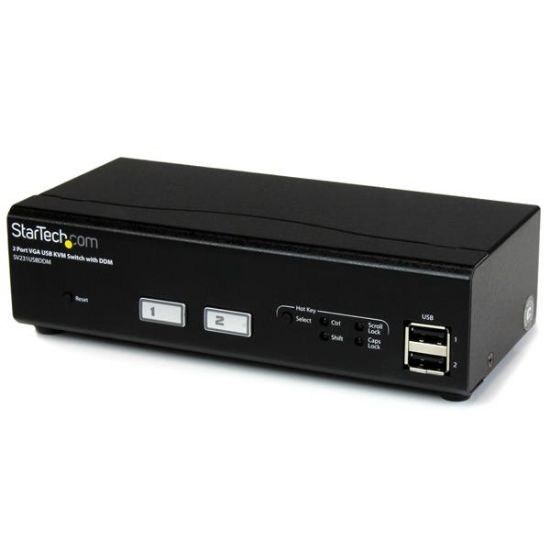 Image de StarTech.com Switch KVM USB / VGA à 2 ports avec commutation rapide DDM et câbles - Commutateur KVM (SV231USBDDM)
