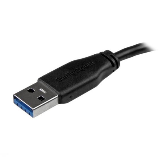 Image de StarTech.com Câble SuperSpeed USB 3.0 slim A vers Micro B de 15 cm - Mâle / Mâle - Noir (USB3AUB15CMS)