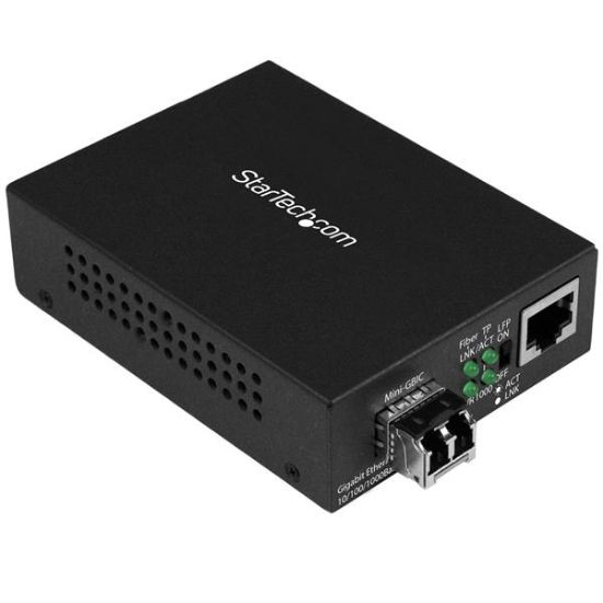 Image de StarTech.com Convertisseur de média Gigabit Ethernet fibre optique compact - 850nm MM LC - 550 m (MCM1110MMLC)