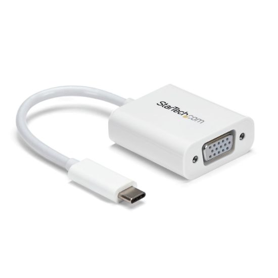 Image de StarTech.com Adaptateur vidéo USB-C vers VGA - M/F - 1920x1200 / 1080p - Blanc (CDP2VGAW)