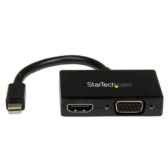 Image de StarTech.com Adaptateur audio / vidéo de voyage - Convertisseur 2-en-1 Mini DisplayPort vers HDMI ou VGA (MDP2HDVGA)