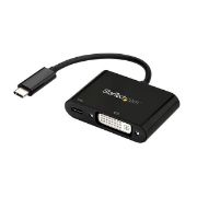 Image de StarTech.com Adaptateur USB-C vers DVI - Convertisseur d'Écran Vidéo 1080p USB Type-C vers DVI-D Single Link avec Chargement - 60W PD Pass-Through - Compatible Thunderbolt 3 - ... (CDP2DVIUCP)
