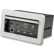 Image de StarTech.com Boîtier de connexion pour table de réunion avec entrées DisplayPort, HDMI et VGA (BOX4HDECP2)