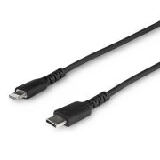 Image de StarTech.com Câble USB-C vers Lightning Noir Robuste 1m - Câble de Charge/Synchronistation USB Type C vers Lightning Fibre Aramide - iPad/iPhone 12 Certifié Apple MFi (RUSBCLTMM1MB)