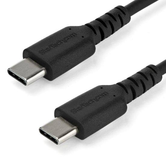 Image de StarTech.com Câble de Charge Rapide USB-C de 1m, Robuste, Charge et Synchronisation, 60W (3A) PD, USB 2.0, Gaine TPE Noire et Fibre d'Aramide - Cordon de Charge USB C (RUSB2CC1MB)