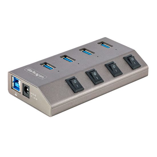 Image de StarTech.com Hub USB-C avec Auto-Alimenté à 4 Ports - Hub USB Type C vers USB-A pour PC de Bureau/Portable - Hub USB 3.0 5Gbps avec Alimentation 4 Ports - Splitter USB ... (5G4AIBS-USB-HUB-EU)