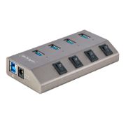 Image de StarTech.com Hub USB-C avec Auto-Alimenté à 4 Ports - Hub USB Type C vers USB-A pour PC de Bureau/Portable - Hub USB 3.0 5Gbps avec Alimentation 4 Ports - Splitter USB ... (5G4AIBS-USB-HUB-EU)