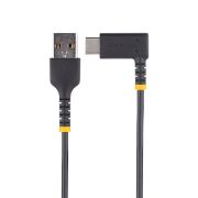 Image de StarTech.com Câble de Charge Rapide USB-A vers USB-C de 1m, Robuste, Coudé à Droite, Charge et Synchronisation, 3A, USB 2.0, Gaine TPE et Fibre d'Aramide - Cordon de C ... (R2ACR-1M-USB-CABLE)