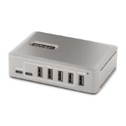 Image de StarTech.com Hub USB-C à 10 Ports - 8x USB-A et 2x USB-C - Hub USB Type-C Auto-Alimenté avec Bloc d'Alimentation 65W - USB 3.1 10Gbps - Hub USB avec câble de verrouill ... (10G8A2CS-USB-C-HUB)