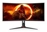 Image de AOC G2 CU34G2XP écran plat de PC 86,4 cm (34") 3440 x 1440 pixels UltraWide Quad HD LED Noir, Rouge (CU34G2XP/BK)