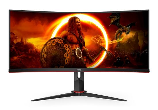 Image de AOC G2 CU34G2XP écran plat de PC 86,4 cm (34") 3440 x 1440 pixels UltraWide Quad HD LED Noir, Rouge (CU34G2XP/BK)