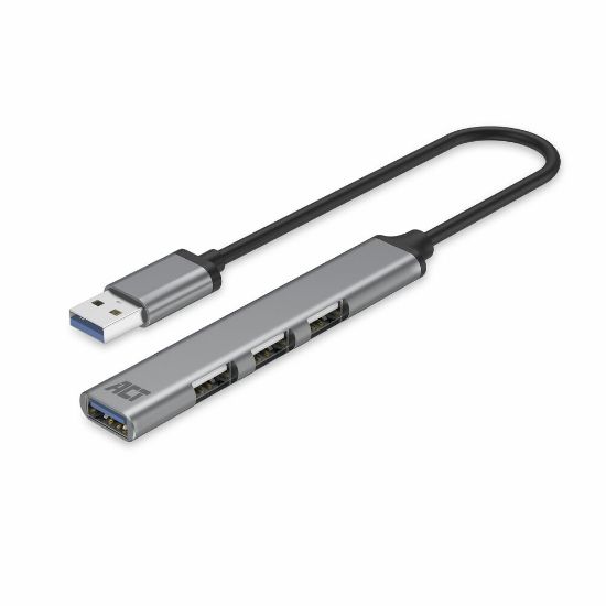 Image de ACT hub & concentrateur USB 3.2 Gen 1 (3.1 Gen 1) Type-A 5000 Mbit/s Gris (AC6325)