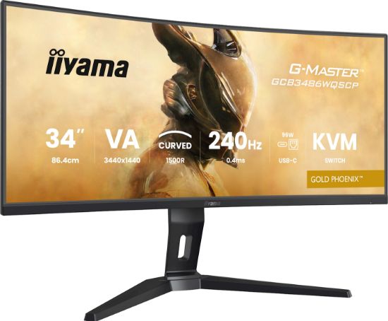 Image de iiyama G-MASTER écran plat de PC 86,4 cm (34") 3440 x 1440 pixels UltraWide Quad HD Noir (GCB3486WQSCP-B1)