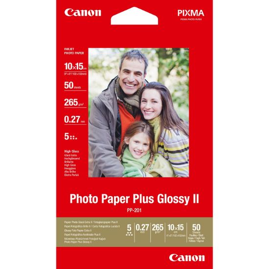 Image de Canon Papier photo brillant extra II 4 × 6 po (10 × 15 cm) PP-201 - 50 feuilles (2311B003)