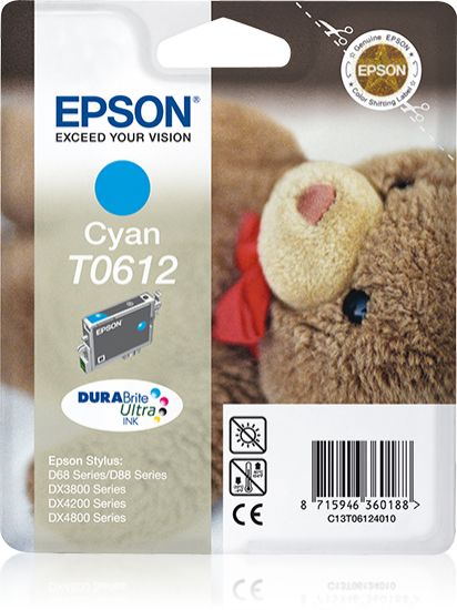 Image de Epson Teddybear Cartouche "Ourson" - Encre DURABrite Ultra C (C13T06124020)