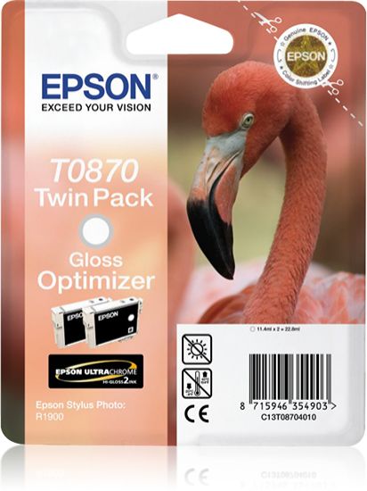 Image de Epson Flamingo Cartouche "Flamant Rose" - Optimiseur de Brillance (C13T08704020)