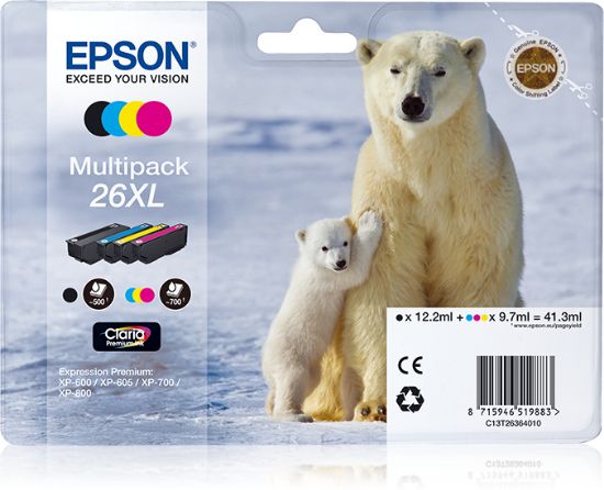 Image de Epson Polar bear Cartouche "Ours Polaire" - Encre Claria Premium MP (XL) (C13T26364010)