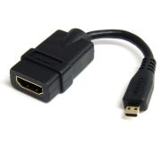 Image de StarTech.com Câble adaptateur HDMI haute vitesse de 12cm - HDMI vers Micro HDMI - F/M - Noir (HDADFM5IN)