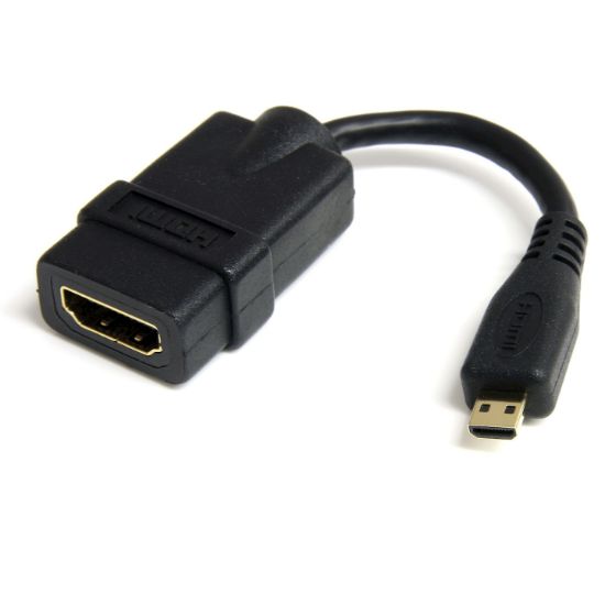 Image de StarTech.com Câble adaptateur HDMI haute vitesse de 12cm - HDMI vers Micro HDMI - F/M - Noir (HDADFM5IN)