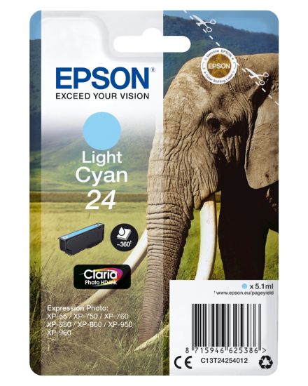 Image de Epson Elephant Cartouche "Eléphant" - Encre Claria Photo HD Cc (C13T24254012)