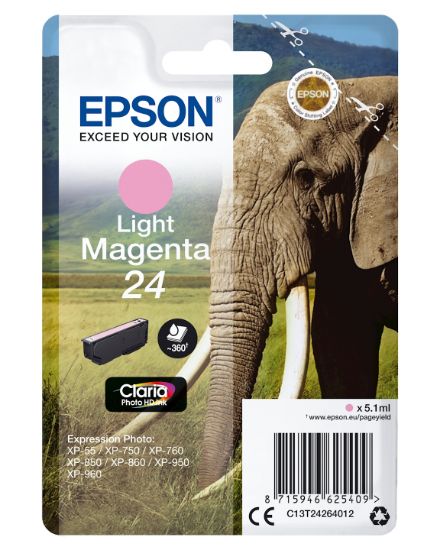 Image de Epson Elephant Cartouche "Eléphant" - Encre Claria Photo HD Mc (C13T24264012)