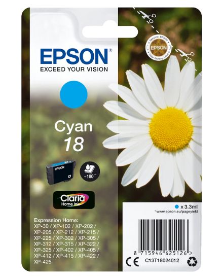 Image de Epson Daisy Cartouche "Pâquerette" 18 - Encre Claria Home C (C13T18024012)