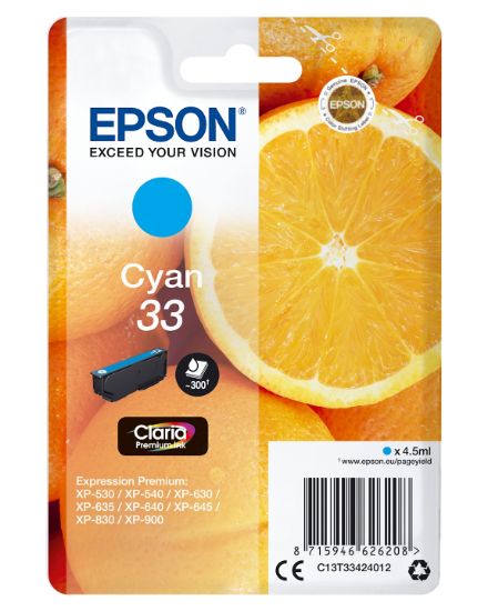 Image de Epson Oranges Cartouche " " - Encre Claria Premium C (C13T33424012)