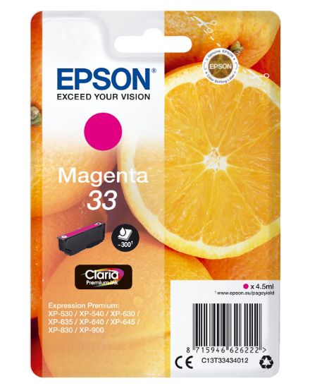 Image de Epson Oranges Cartouche " " - Encre Claria Premium M (C13T33434012)