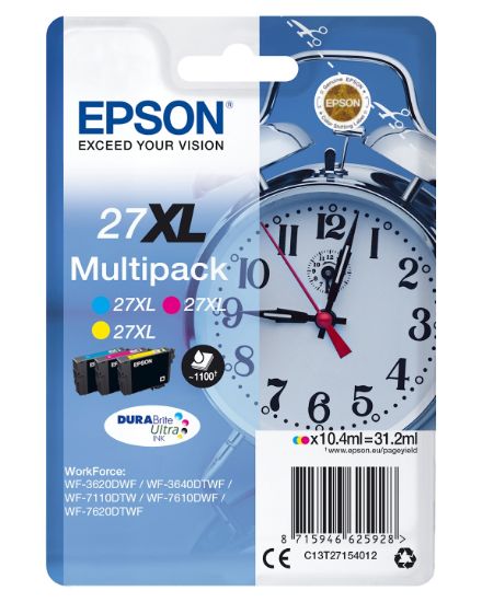 Image de Epson Alarm clock Multipack "Réveil" 27XL - Encre DURABrite Ultra C,M,J (C13T27154012)