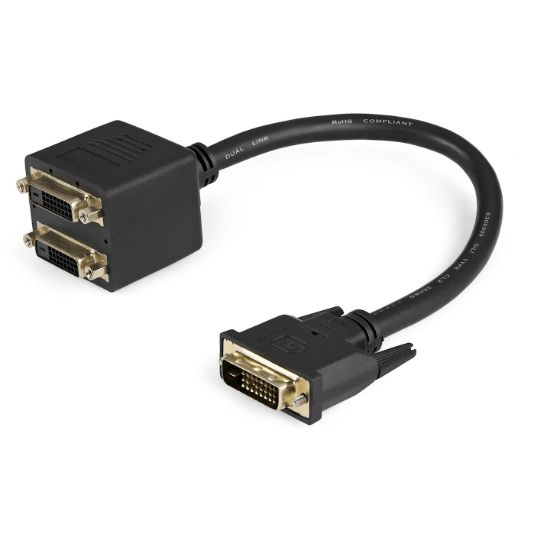 Image de StarTech.com Câble Répartiteur en Y DVI-D vers 2x DVI-D 30 cm - Câble Splitter DVI-D - M/F (DVISPL1DD)