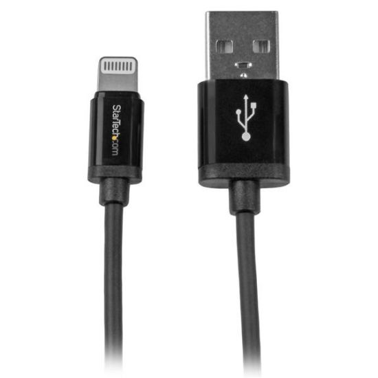 Image de StarTech.com Câble Apple Lightning vers USB pour iPhone 5 / iPod / iPad de 1 m - M/M - Noir (USBLT1MB)