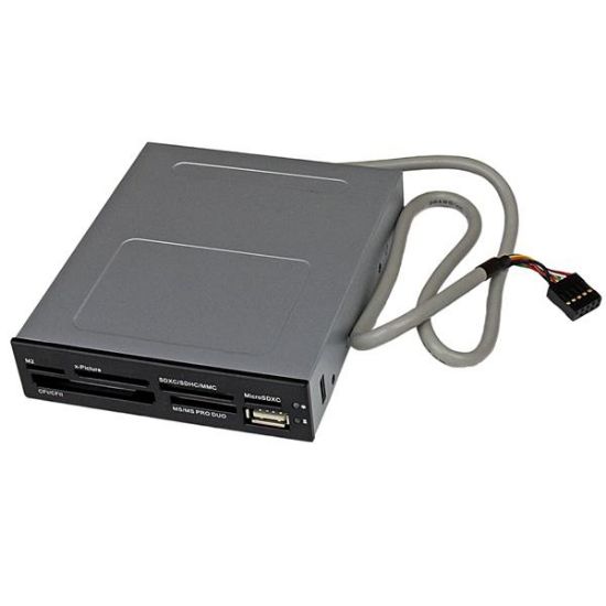 Image de StarTech.com Lecteur de cartes mémoire interne de 3,5 pouces avec port USB 2.0 - Multicartes 22-en-1 - Noir (35FCREADBK3)