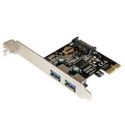 Image de StarTech.com Carte Contrôleur PCI Express (PCI-E) vers Hub Interne 2 ports USB 3.0 - Alimentation SATA (PEXUSB3S23)