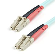 Image de StarTech.com Câble Fibre Optique Multimode 1m LC/UPC à LC/UPC OM3, Fibre Zipcord Full Duplex 50/125µm, Réseaux 100G, LOMMF/VCSEL, <0.3dB Faible Perte d'Insertion, Cordon Patch ... (A50FBLCLC1)