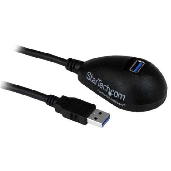 Image de StarTech.com Câble d'extension SuperSpeed USB 3.0 de 1,5m - Rallonge USB A vers A sur socle - M/F - Noir (USB3SEXT5DKB)