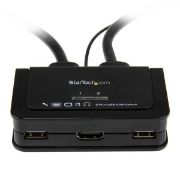Image de StarTech.com Switch Commutateur KVM 2 Ports USB, HDMI avec Audio et Câbles pour 2 PC sur 1 écran - Auto Alimenté (SV211HDUA)