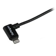 Image de StarTech.com Câble Apple Lightning coudé vers USB de 2 m pour iPhone / iPod / iPad - Noir (USBLT2MBR)