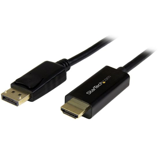Image de StarTech.com Câble DisplayPort vers HDMI 2m - 4K 30Hz - Adaptateur DP vers HDMI - Convertisseur pour Moniteur DP 1.2 à HDMI - Connecteur DP à Verrouillage - Cordon Passif DP v ... (DP2HDMM2MB)
