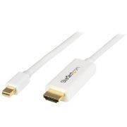 Image de StarTech.com Câble adaptateur Mini DisplayPort vers HDMI de 1 m - M/M - 4K - Blanc (MDP2HDMM1MW)