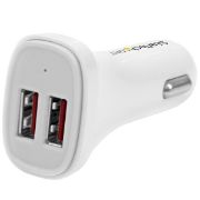 Image de StarTech.com chargeur d'appareils mobiles Universel Blanc Allume-cigare Auto (USB2PCARWHS)