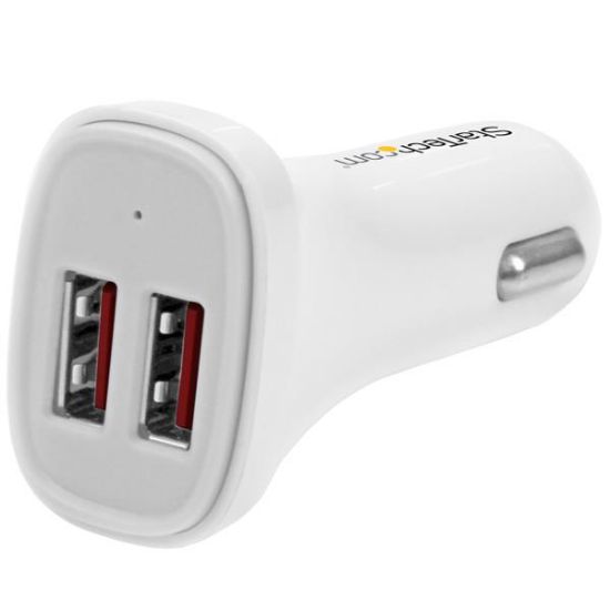 Image de StarTech.com chargeur d'appareils mobiles Universel Blanc Allume-cigare Auto (USB2PCARWHS)