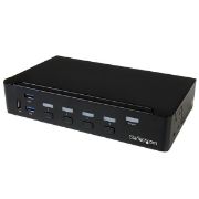 Image de StarTech.com Switch KVM USB DisplayPort à 4 ports avec hub USB 3.0 intégré - 4K 30 Hz (SV431DPU3A2)
